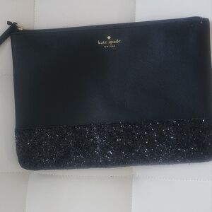 Kate Spade Black Glitter Clutch